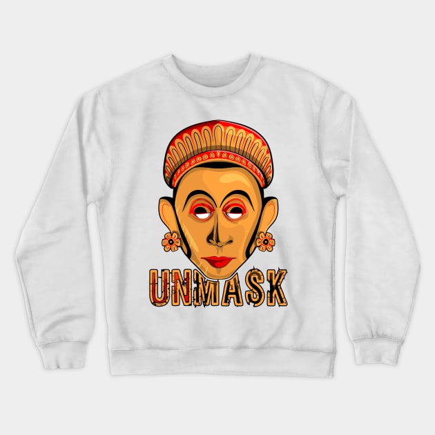 Sri Lankan traditional face masks design Crewneck Sweatshirt by Color-Lab